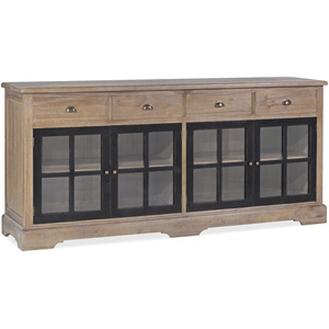 MOYCOR Buffet en bois de mindi beige et noir L 200 cm pas cher