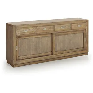 Comparateur de prix : MOYCOR Buffet en bois de mindi beige 4 tiroirs 2 portes L 200 cm