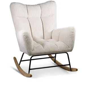 MOYCOR Fauteuil à bascule en fer et bois blanc