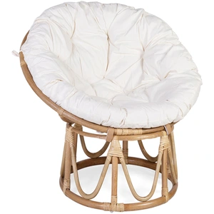 MOYCOR Fauteuil rotin polyester coton marron 85x85x65cm - décoration d'autrefoisVendu parnature-et-decouvertes