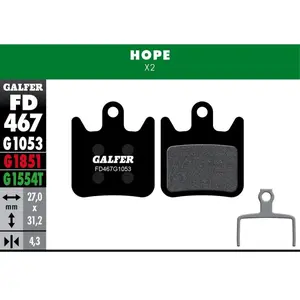 Paire de plaquettes galfer semi metalliques hope x2 standard
