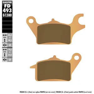 Galfer Plaquettes De Frein à Disque Frittées Fd493-g1380 One Size pas cher