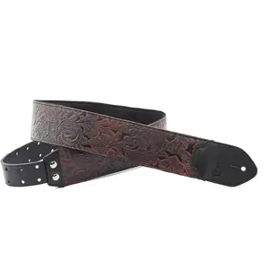 RightOnStraps Leathercraft Blackguard Courroie de guitare Black