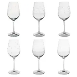 Table Passion Coffret de 6 verres à pied Graphik 35 cl - - Transparent - Cristallin pas cher