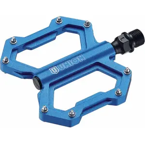 Union Pédales MTB Freeride Flat en Aluminium Bleu - Légers et Résistants, 304g