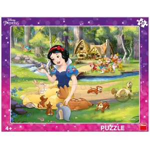 Dino Blanche-Neige et les animaux 40 planche puzzle pas cher