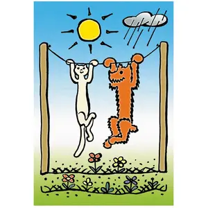 2 Puzzles - Doggie & Pussycat 48 Pièces  Dino pas cher