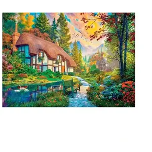 Dino Puzzle 2000 pièces : Maison au bord de la rivière pas cher