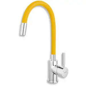 Novaservis - Ferro - Mitigeur d'évier avec bec flexible, jaune/chrome ... pas cher