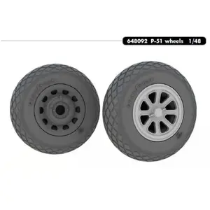 Roue Eduard North-American P-51D Mustang wheels  1/48 ED648092  - Roues d'avions 