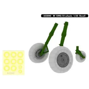 Roue Eduard Messerschmitt Bf 109G-10 wheels (designed to be used with Revell kits) 1/32ED632040 - Roues d'avions 