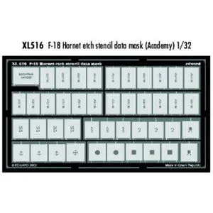 Accessoire Eduard f 18 hornet etch stencil 1/32 1/32EDUAXL516  - Kit de superdétail pour avions Vendu paramazon