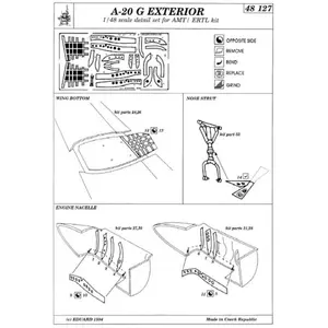 Accessoire Eduard Train d'atterrissage de Douglas A-20 Havoc (pour maquettes AMT)  1/48 EDUA48127  - Kit de superdétail pour avions Vendu paramazon