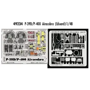 Accessoire Bell P-39D/Bell P-400 Airacobra - pièces pré-peintes en couleur (pour maquettes Eduard)   1/48 EDUA49234  - Kit de superdétail pour avions 