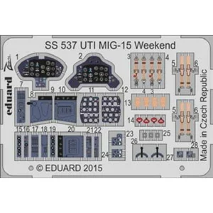 Accessoire Mikoyan MiG-15UTI Weekend (conçu pour être utilisé avec les kits Eduard) ensembles 'Zoom' sont des versions simplifiées des plus 1/72EDUASS pas cher