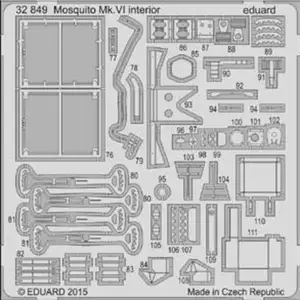 Accessoire Eduard de Havilland Mosquito Mk.VI intérieur (conçu pour être utilisé avec les kits Tamiya) 1/32ED32849  - Kit de superdétail pour avions Vendu paramazon