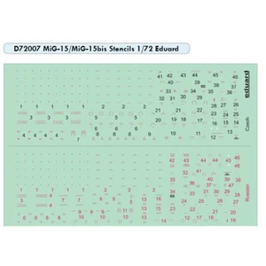 Décal Mikoyan MiG-15 pochoirs / Mikoyan MiG-15bis (conçu pour être utilisé avec les kits Eduard) 1/72EDD72007  - Décalcomanies pour avions militaires Vendu paramazon