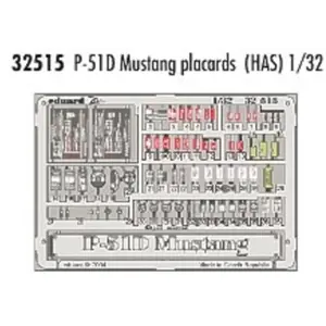 Comparateur de prix : P-51d Mustang Placards - 1:32e - Eduard Accessories