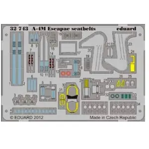 Accessoire Eduard Douglas A-4M Skyhawk Escapac ceintures de sécurité (conçu pour les maquettes Trumpeter)  1/32ED32743  - Kit de superdétail pour avio
