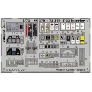 Accessoire Eduard Intérieur de Boeing F-22 Raptor (auto-adhésif) (pour maquettes Fujimi)  1/72EDSS379  - Kit de superdétail pour avions Vendu paramazon