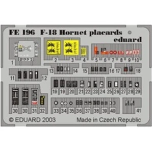Comparateur de prix : MAQUETTE F 18 HORNET PLACARDS 1/48 EDUARD FE196