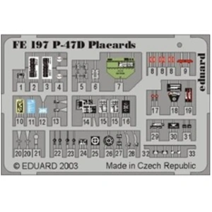 MAQUETTE P47D THUNDERBOLTS PLACARDS/48 EDUARD FE197 pas cher