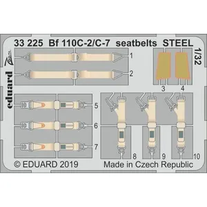 Comparateur de prix : Bf 110c-2/c-7 Seatbelts Steel For Revell - 1:32e - Eduard Accessories