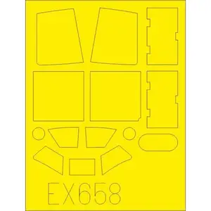 Accessoire Eduard Yakolev Yak-1B (conçu pour être utilisé avec les kits Zvezda)  1/48 EDEX658  - Masques de verrières maquettes avions Vendu paramazon