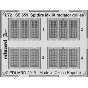 Accessoire Supermarine Spitfire Mk.IX grilles de radiateur (conçus pour être utilisés avec les kits Eduard) 1/72EDSS651  - Kit de superdétail pour aviVendu paramazon