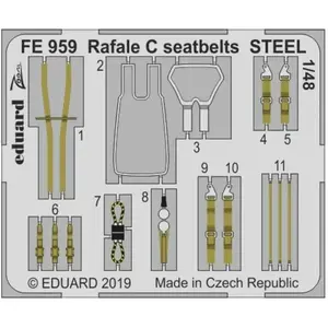 Accessoire Eduard Ceintures de sécurité Dassault Rafale C STEEL (conçu pour être utilisé avec les kits Revell)  1/48 EDFE959  - Kit de superdétail pouVendu paramazon
