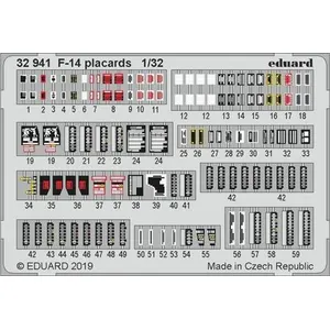 F-14 Placards For Tamiya - 1:32e - Eduard Accessories