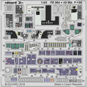 Accessoire Eduard McDonnell F-15E Strike Eagle (conçu pour être utilisé avec les kits Great Wall Hobby)  1/48 EDFE964  - Kit de superdétail pour avionVendu paramazon