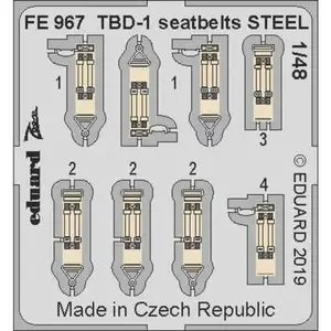 Accessoire Eduard Ceintures de sécurité Douglas TBD-1 STEEL (conçu pour être utilisé avec les kits Great Wall Hobby)  1/48 EDFE967  - Kit de superdétaVendu paramazon