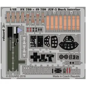 Accessoire Eduard Grumman J2F-5 intérieur Duck (conçu pour être utilisé avec les kits de mérite)  1/48 EDUAFE780  - Kit de superdétail pour avions Vendu paramazon