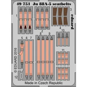 Ju 88a-5 Seatbelts For Icm - 1:48e - Eduard Accessories