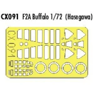 Accessoire Eduard Brewster F2A Buffalo (pour maquettes Hasegawa) (fait à partir de bande jaune de Kabuki japonais) 1/72EDUACX091  - Masques de verrièrVendu paramazon