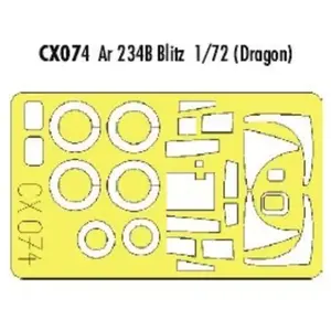 Accessoire Eduard verrière et roues d'Arado Ar 234B 'Blitz' etc (pour maquettes Dragon) (fait à partir de bande jaune de Kabuki japonais) 1/72EDUACX07Vendu paramazon