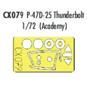 Comparateur de prix : MAQUETTE P 47D 25 THUNDERBOLTACADEM/72 EDUARD CX079