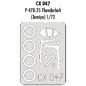 Accessoire Eduard Republic P-47D-25 Thunderbolt (pour maquettes Tamiya) (fait à partir de bande jaune de Kabuki japonais) 1/72EDUACX047  - Masques de Vendu paramazon