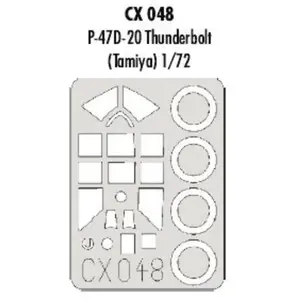 Accessoire Eduard Republic P-47D-20 Thunderbolt (pour maquettes Tamiya) (fait à partir de bande jaune de Kabuki japonais) 1/72EDCX048  - Masques de ve