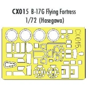 Accessoire Eduard Boeing B-17G Flying Fortress (pour maquettes Hasegawa) (fait à partir de bande jaune de Kabuki japonais) 1/72EDUACX015  - Masques deVendu paramazon