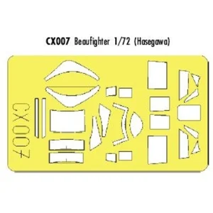 Accessoire Eduard Bristol Beaufighter (pour maquettes Hasegawa) (fait à partir de bande jaune de Kabuki japonais) 1/72EDCX007  - Masques de verrières Vendu paramazon