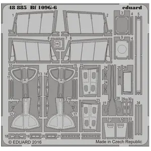 Accessoire Messerschmitt Bf 109G-6 (conçu pour être utilisé avec des kits Eduard)  1/48 EDUA48885  - Kit de superdétail pour avions Vendu paramazon