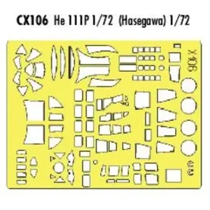 Accessoire Eduard Heinkel He 111P (pour maquettes Hasegawa) (fait à partir de bande jaune de Kabuki japonais) 1/72EDCX106  - Masques de verrières maquVendu paramazon