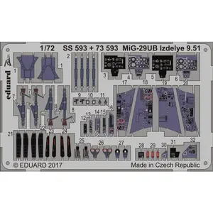 Accessoire Eduard Mikoyan MiG-29UB Izdelye 9.51 (conçu pour être utilisé avec des trumpeter kits) 1/72EDUA73593  - Kit de superdétail pour avions Vendu paramazon