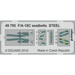 Accessoire Eduard McDonnell-Douglas F / A-18C Hornet: Seat ceintures STEEL (conçu pour être utilisé avec les kits Kinetic Model)  1/48 ED49795  - Kit 