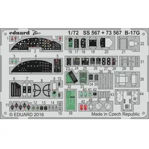 Accessoire Eduard Boeing B-17G Flying Fortress (pour 2016 moule) (conçu pour être utilisé avec les kits Airfix) 1/72EDSS567  - Kit de superdétail pour
