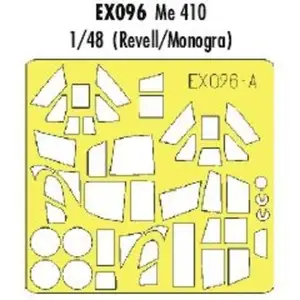 Accessoire Eduard Messerschmitt Me 410 (pour maquettes Monogram et Revell) (fait à partir de bande jaune de Kabuki japonais)  1/48 EDEX096  - Masques 