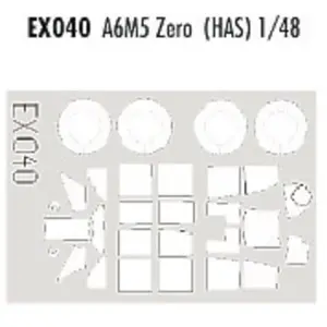 Accessoire Eduard verrière et roues de Mitsubishi A6M5 Zero (pour maquettes Hasegawa) (fait à partir de bande jaune de Kabuki japonais)  1/48 EDUAEX04Vendu paramazon