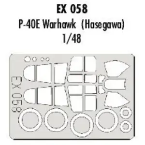 Accessoire Eduard verrière et roues Curtiss P-40E Warhawk (pour maquettes Hasegawa) (fait à partir de bande jaune de Kabuki japonais)  1/48 EDEX058  -Vendu paramazon